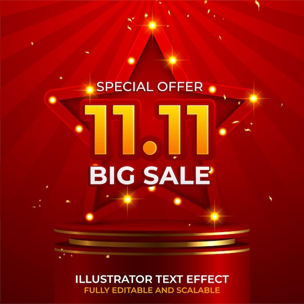 11.11 online shopping sale poster or flyer design