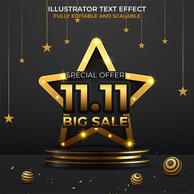 11.11 Online Shopping sale poster or flyer design