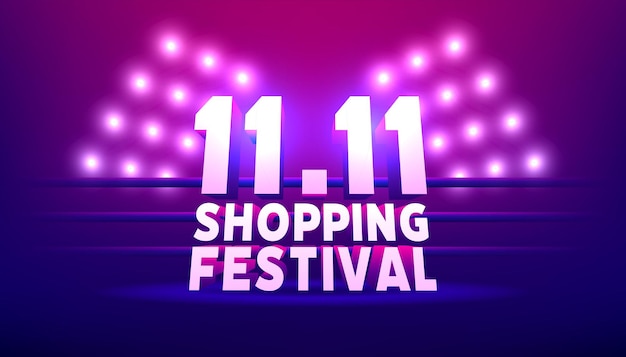 11.11 shopping festival banner template. world shopping day sale 11.11 discount vector banner.