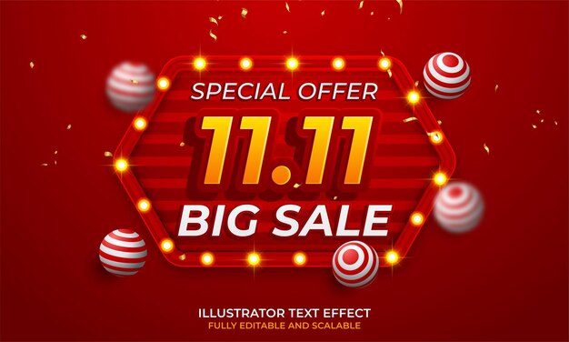 11.11 Super Sale banner vector illustration