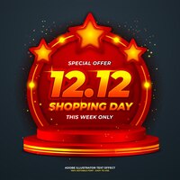 12.12 online shopping sale poster or flyer design