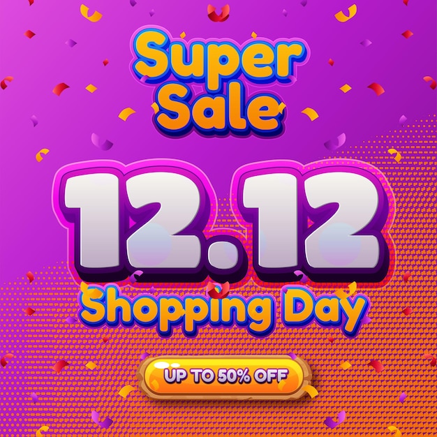 Free vector 12.12 shopping day flash sale banner template design