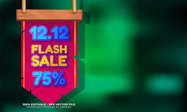 Free vector 12.12 shopping day flash sale banner template design