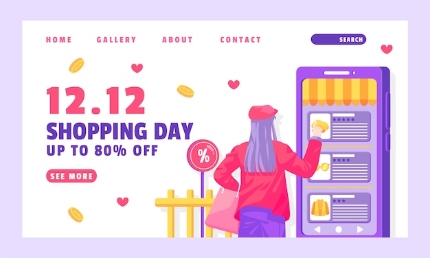 12.12 shopping day landing page template