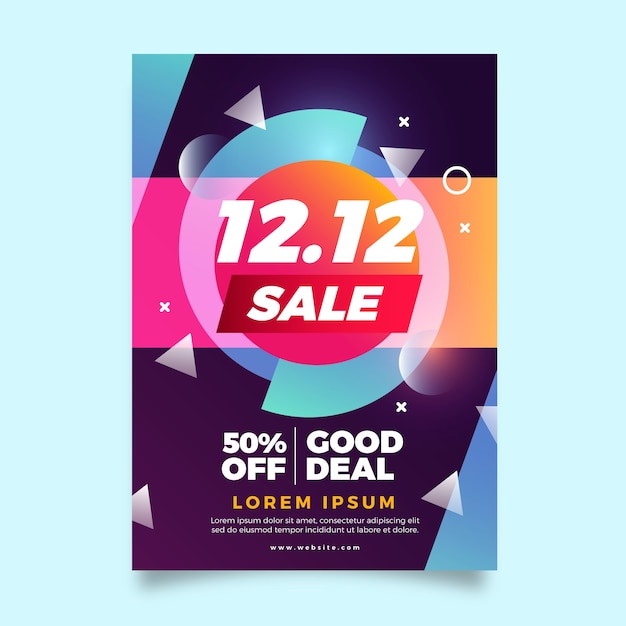 12.12 shopping day poster template