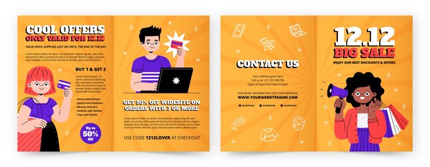 Free vector 12.12 shopping day sales business brochure template