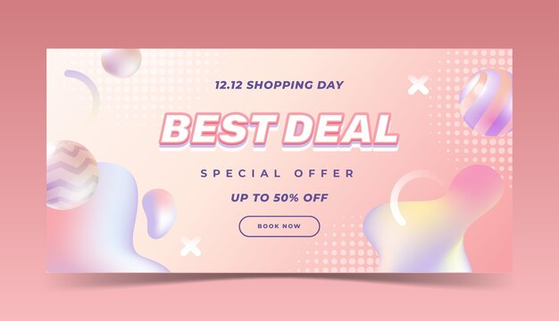 12.12 shopping day sales horizontal banner template