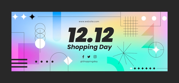 Free vector 12.12 shopping day sales social media cover template