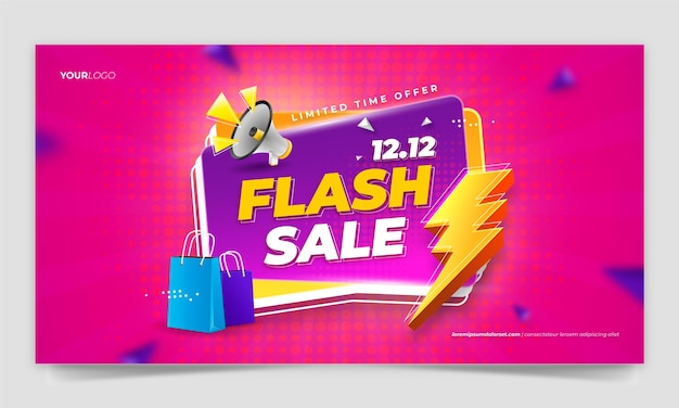 Free vector 12.12 shopping day sales social media promo template