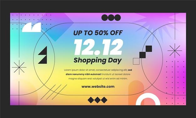 Free vector 12.12 shopping day sales social media promo template