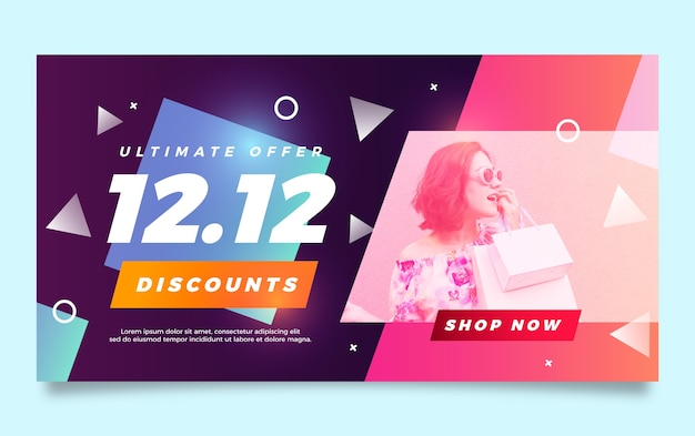 Free vector 12.12 shopping day social media promo template