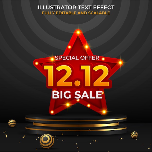 Free vector 12.12 shopping festival sale banner with gold confetti