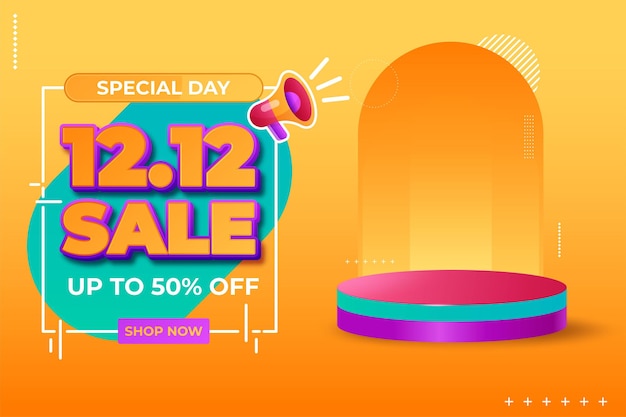 Free vector 1212 shopping day sale banner background