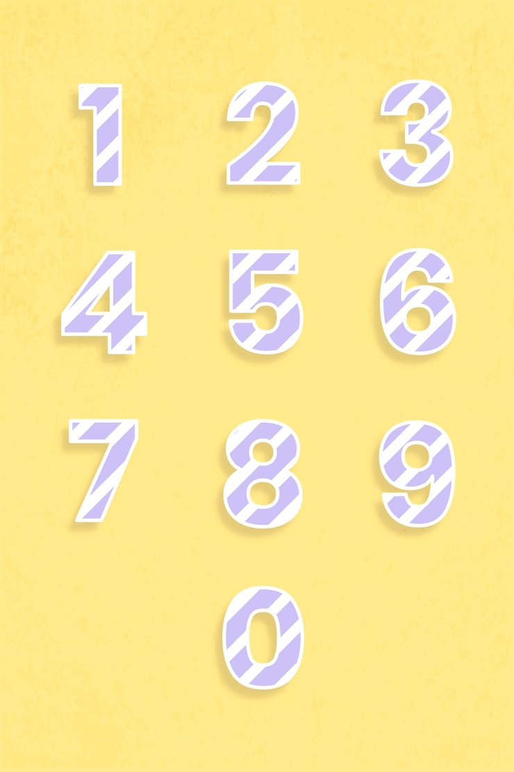 Free Vector 123 set typography vector