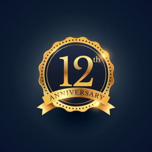 Free vector 12th anniversary, golden edition