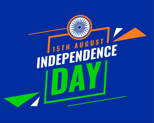 Free vector 15 august indian independence day card design