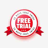 Free vector 15 days free trial emblem background for business promo