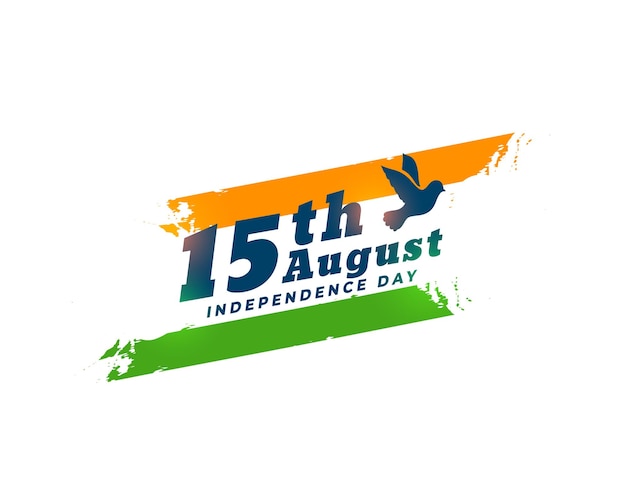 Free vector 15th august indian independence day background with peace bird