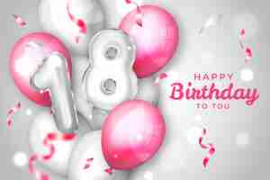 Free vector 18th birthday balloons background