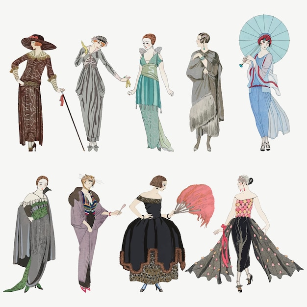 1920s Women’s Fashion Vector Set