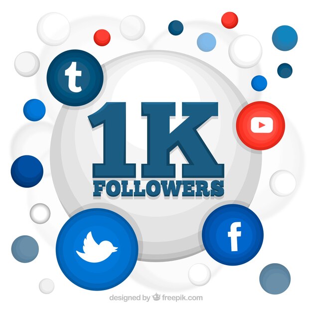 1k followers social media design