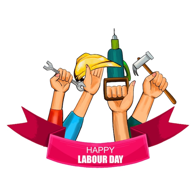 Free vector 1st may happy labour day celebration card background