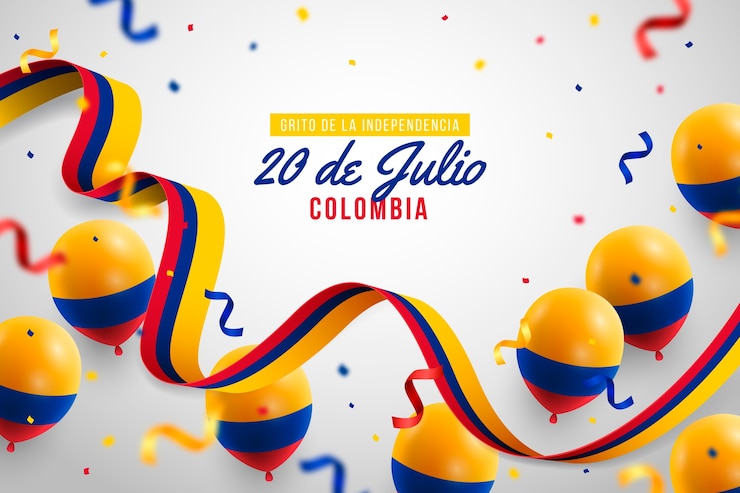 Free Vector 20 de julio realistic background