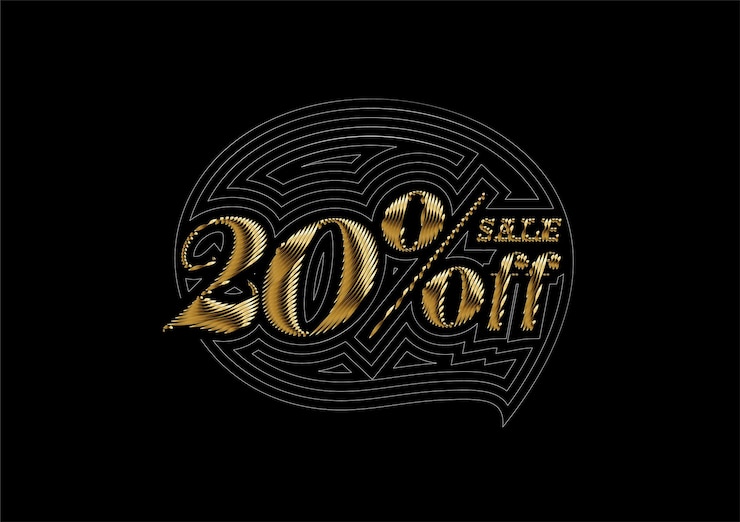 Free Vector 20% off sale discount banner. discount offer price tag. vector modern sticker illustration.