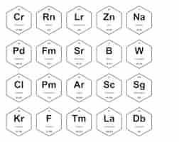Free vector 20 preiodic table of the elements icon pack design vector illustration
