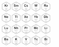 Free vector 20 preiodic table of the elements icon pack design