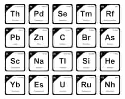 Free vector 20 preiodic table of the elements icon pack design