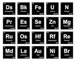 無料ベクター 20 要素の周期表アイコン パック デザイン ベクトル図