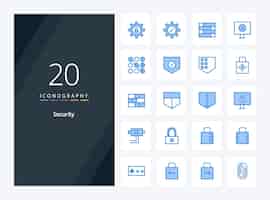 Free vector 20 security blue color icon for presentation vector icons illustration