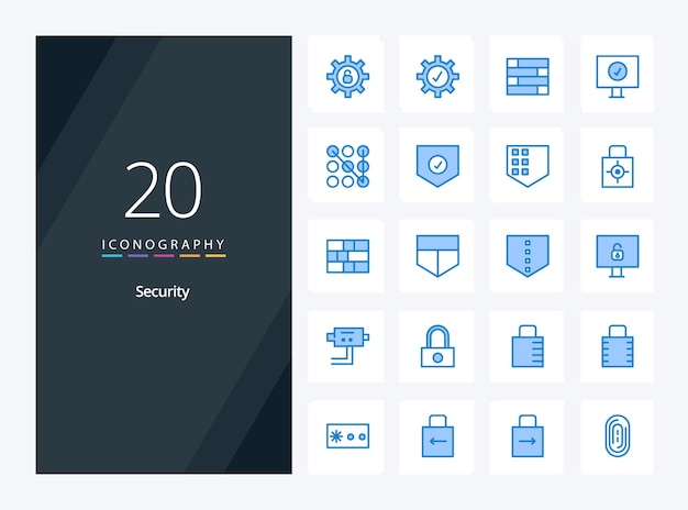 20 Security Blue Color icon for presentation Vector icons illustration