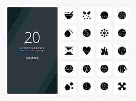 Free vector 20 skin solid glyph icon for presentation