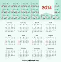 Free vector 2014 calendar with travel concept paris city of love