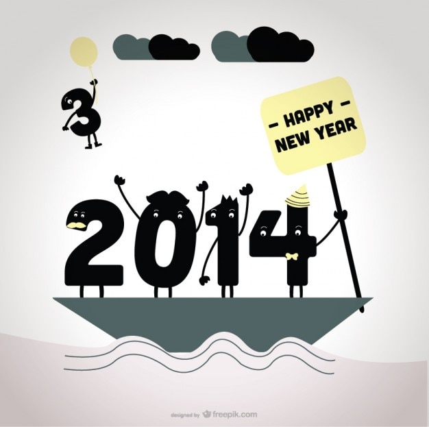 2014 saying goodbye to 2013 card design