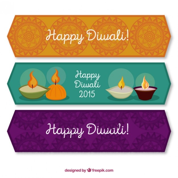 Free vector 2015 diwali banners