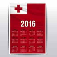 Vettore gratuito 2016 calendario di tonga bandiera