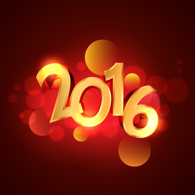 Free vector 2016 greeting in golden style