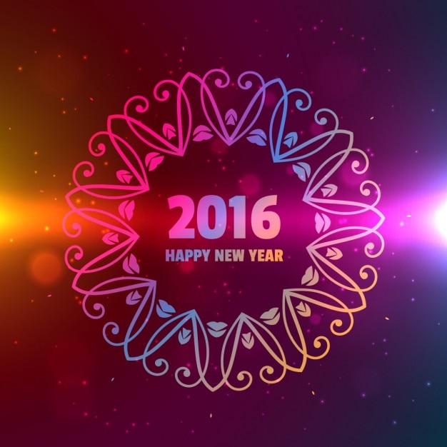 Free vector 2016 happy new year background with ornament