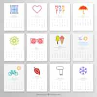 Free vector 2016 monthly calendar with icons