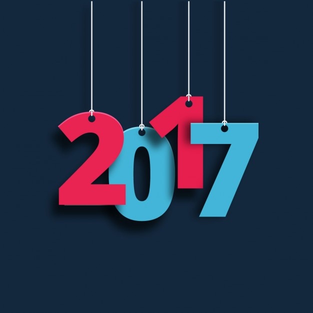 Free vector 2017 on a blue background