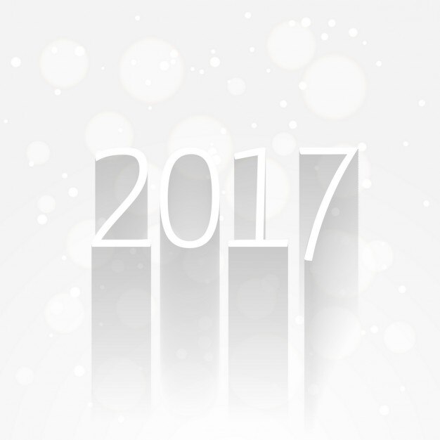 белый фон новый год 2017 с длинной тенью