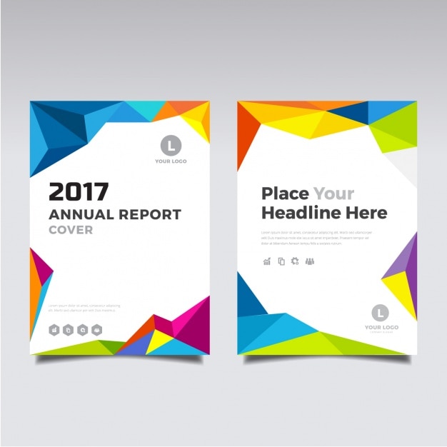 Free vector 2017 brochure with full color polygonal shapes