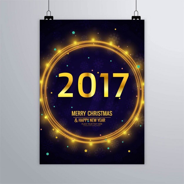 2017 brochure with golden ring and circles