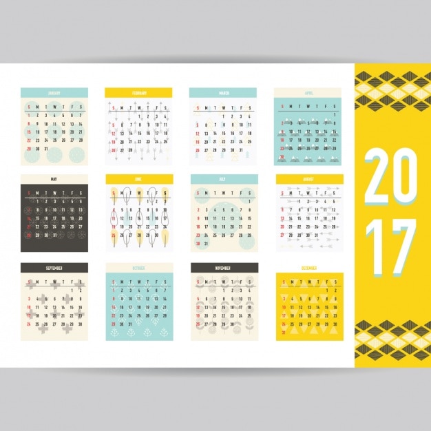 2017 design del calendario