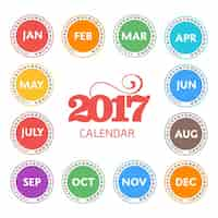 Free vector 2017 calendar design