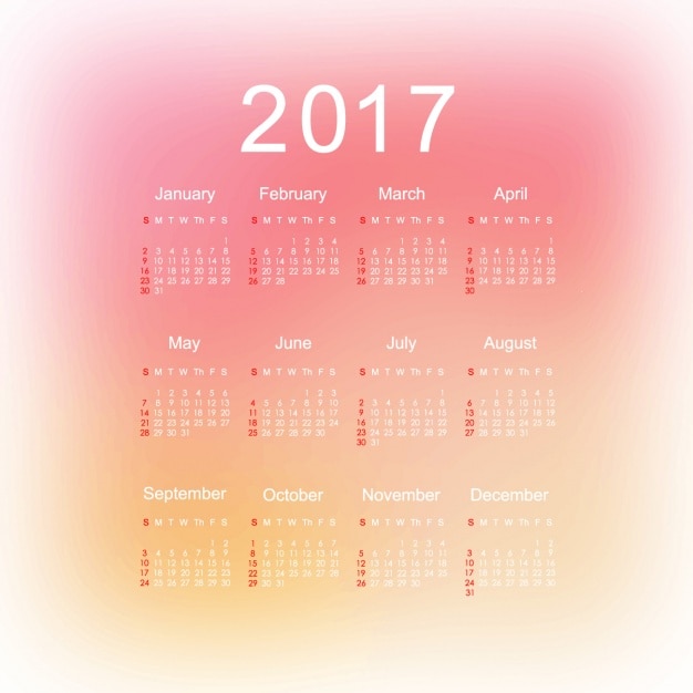 無料ベクター 2017年のカレンダーのデザイン
