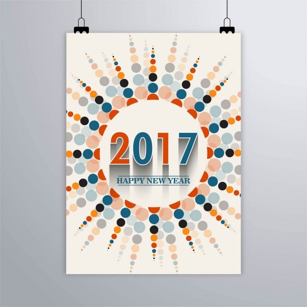 Free vector 2017 new year ornamental poster